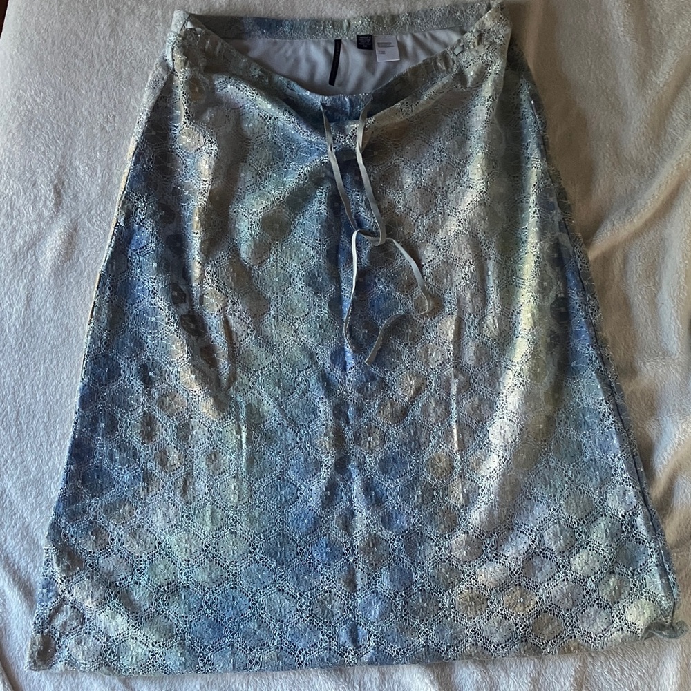 Chic A-Line Skirt in Silver and Blue